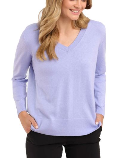 Alashan WEST PALM V Neck Cotton Cashmere Sweater 