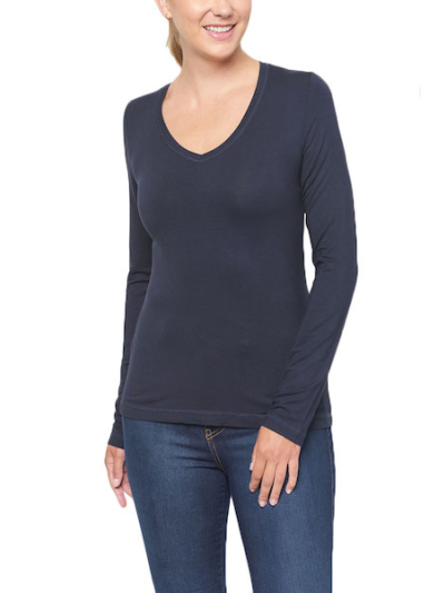 Beate Heymann EVERGREEN Basic V Neck Tee LS