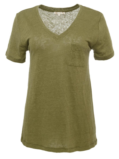 Gold Hawk LINEN V Neck Tee 