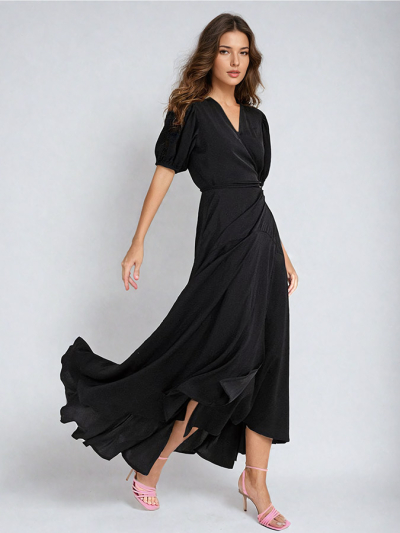 Lili Sidonio VICTORIA Wrap Dress Black